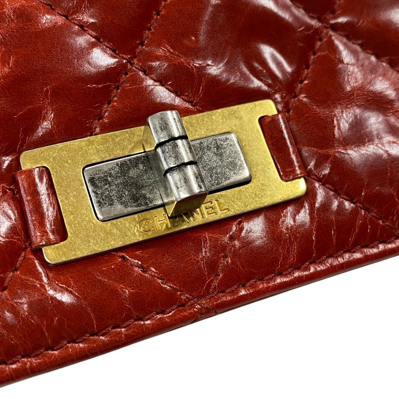 シャネル CHANEL 2.55 トップハンドルチェーンショルダー 15番台 レッド ゴールド金具 エイジドカーフ レディース ショルダーバッグ