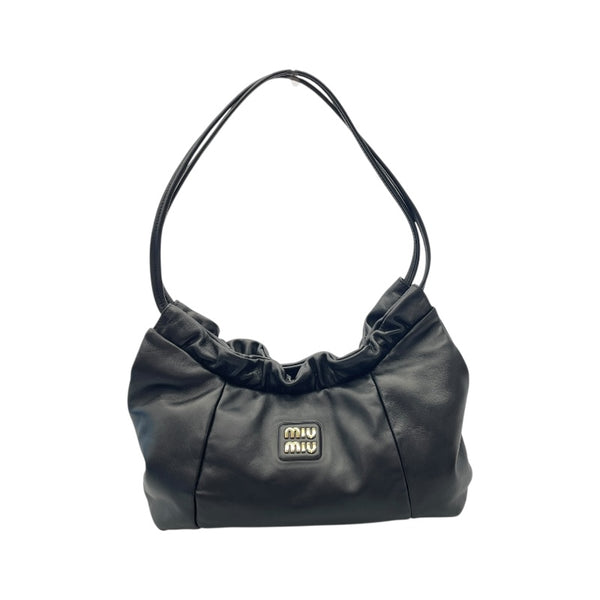 ミュウミュウ miu miu ロゴホーボーバッグ 5BC175 ブラック