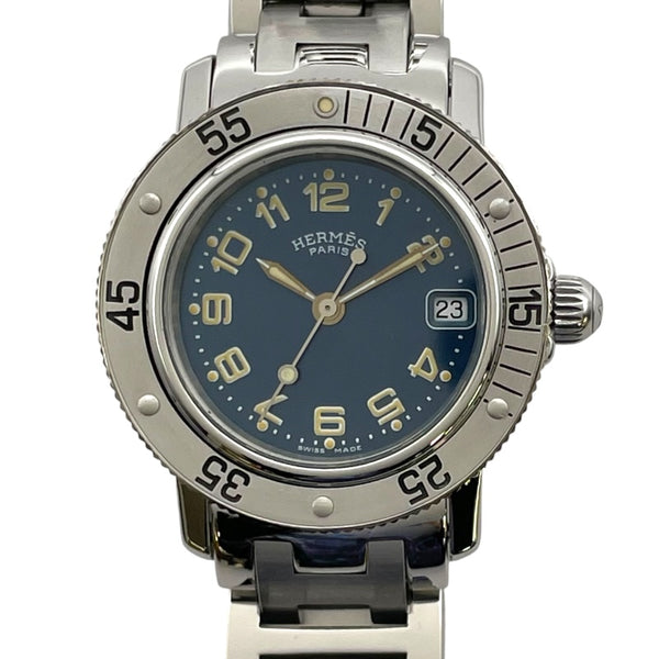 エルメス HERMES クリッパー ダイバー CL5.210 ブルー SS クオーツ レディース 腕時計