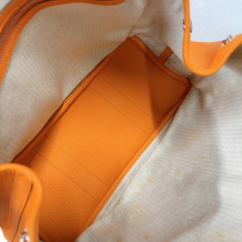 エルメス HERMES ガーデンパーティPM □N刻印　(2010年製) オレンジ シルバー金具 ネゴンダ レディース トートバッグ