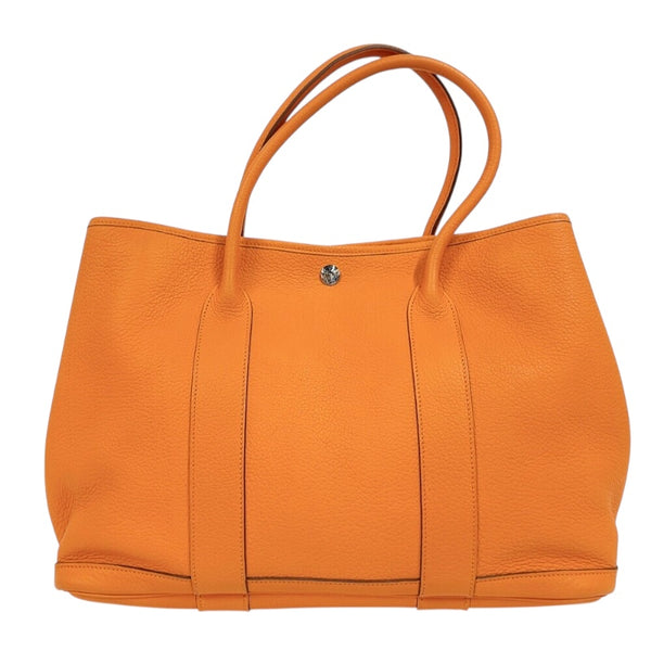 エルメス HERMES ガーデンパーティPM □N刻印　(2010年製) オレンジ シルバー金具 ネゴンダ レディース トートバッグ