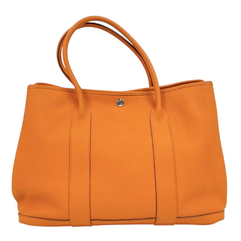 エルメス HERMES ガーデンパーティPM □N刻印　(2010年製) オレンジ シルバー金具 ネゴンダ レディース トートバッグ