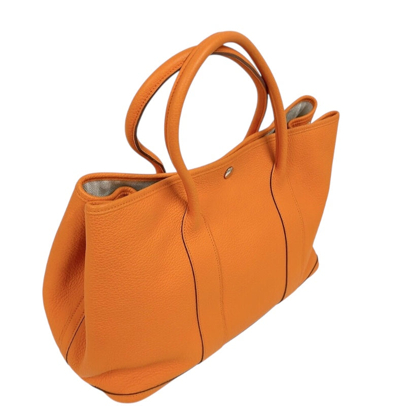 エルメス HERMES ガーデンパーティPM □N刻印　(2010年製) オレンジ シルバー金具 ネゴンダ レディース トートバッグ