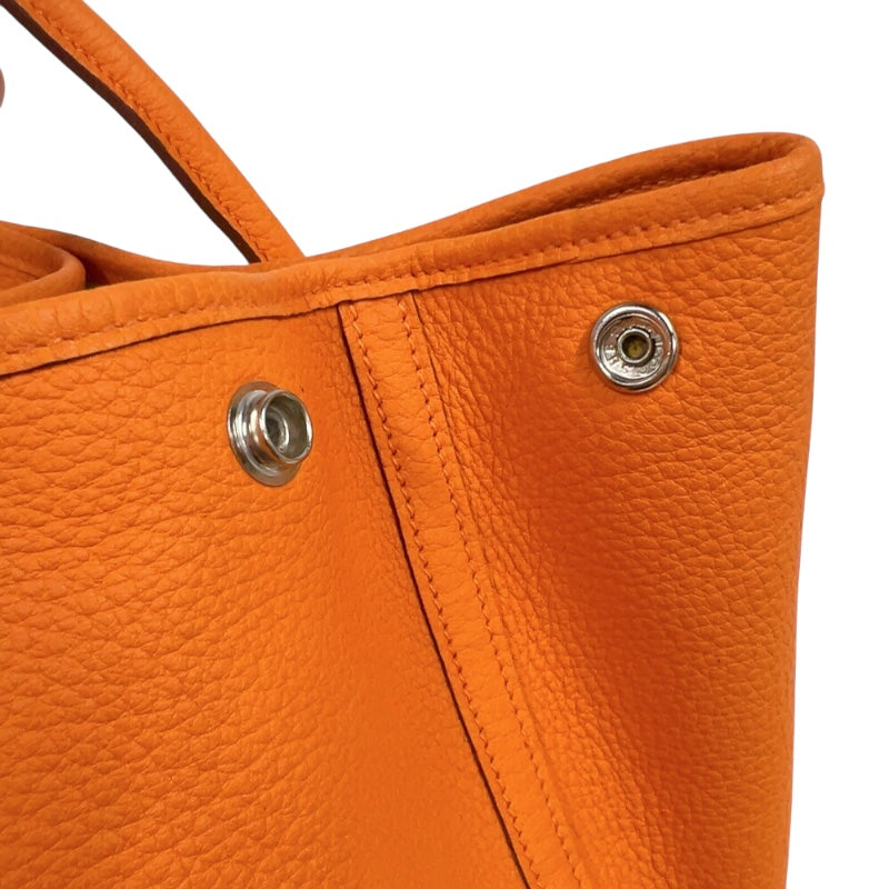 エルメス HERMES ガーデンパーティPM □N刻印　(2010年製) オレンジ シルバー金具 ネゴンダ レディース トートバッグ