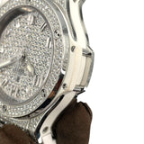 ウブロ HUBLOT ビッグバン スチール ホワイト パヴェ 361.SE.9010.RW.1704 ダイヤ SS クオーツ メンズ 腕時計