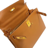 エルメス HERMES ケリー28　外縫い C刻印　(2018年製) ゴールド　ゴールド金具 ヴォーエプソン レディース ショルダーバッグ