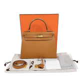 エルメス HERMES ケリー28　外縫い C刻印　(2018年製) ゴールド　ゴールド金具 ヴォーエプソン レディース ショルダーバッグ