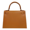 エルメス HERMES ケリー28　外縫い C刻印　(2018年製) ゴールド　ゴールド金具 ヴォーエプソン レディース ショルダーバッグ