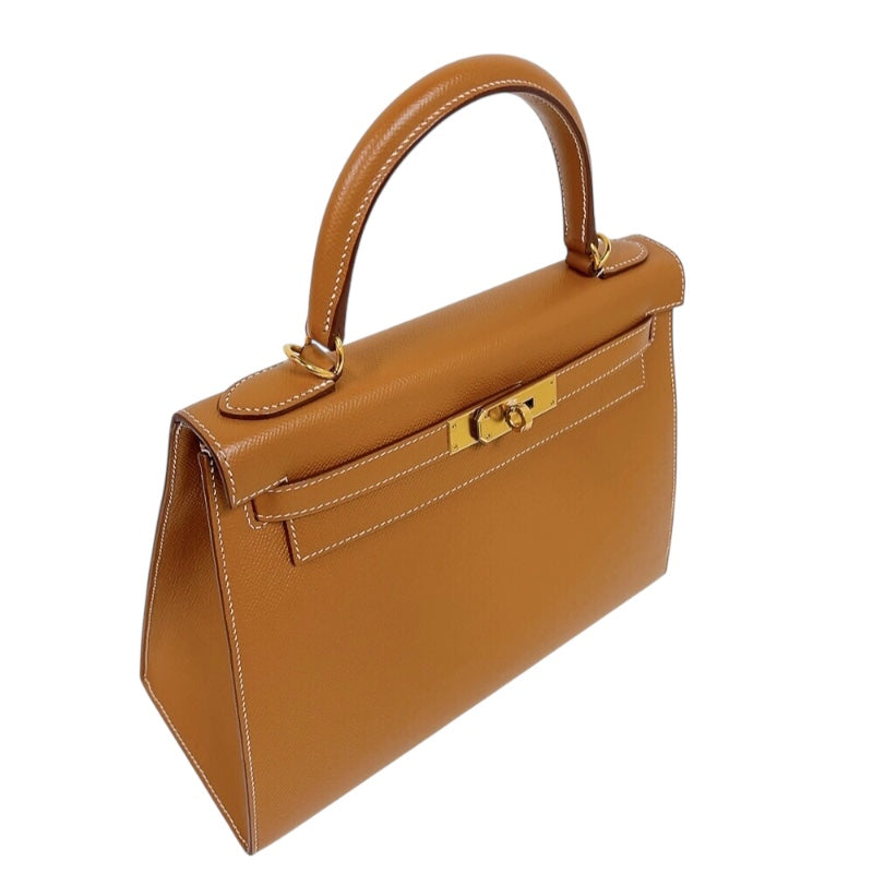 エルメス HERMES ケリー28　外縫い C刻印　(2018年製) ゴールド　ゴールド金具 ヴォーエプソン レディース ショルダーバッグ