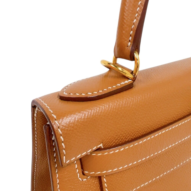 エルメス HERMES ケリー28　外縫い C刻印　(2018年製) ゴールド　ゴールド金具 ヴォーエプソン レディース ショルダーバッグ