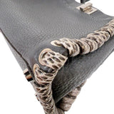 フェンディ FENDI ピーカブー　ミニ 8BN244 グレー　シルバー金具 カーフ/パイソン レディース ハンドバッグ