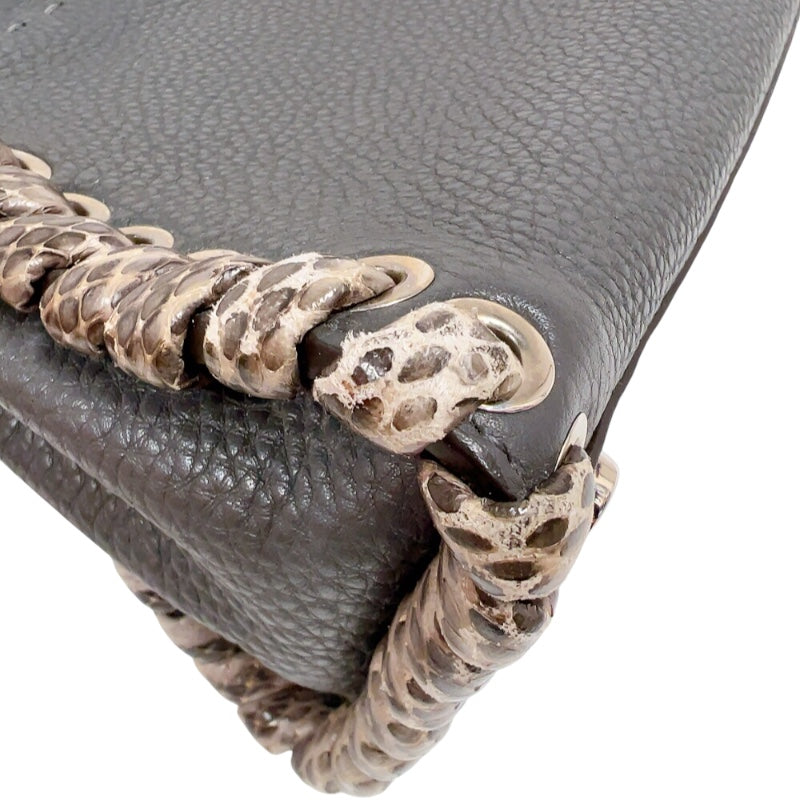 フェンディ FENDI ピーカブー　ミニ 8BN244 グレー　シルバー金具 カーフ/パイソン レディース ハンドバッグ