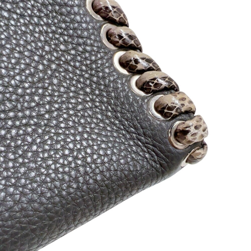 フェンディ FENDI ピーカブー　ミニ 8BN244 グレー　シルバー金具 カーフ/パイソン レディース ハンドバッグ