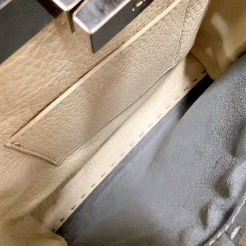 フェンディ FENDI ピーカブー　ミニ 8BN244 グレー　シルバー金具 カーフ/パイソン レディース ハンドバッグ