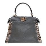 フェンディ FENDI ピーカブー　ミニ 8BN244 グレー　シルバー金具 カーフ/パイソン レディース ハンドバッグ