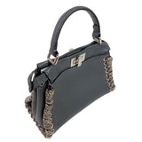 フェンディ FENDI ピーカブー　ミニ 8BN244 グレー　シルバー金具 カーフ/パイソン レディース ハンドバッグ