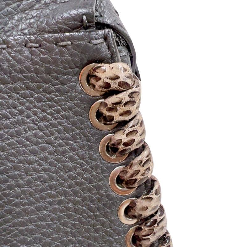 フェンディ FENDI ピーカブー　ミニ 8BN244 グレー　シルバー金具 カーフ/パイソン レディース ハンドバッグ