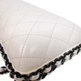 シャネル CHANEL マトラッセ　イブニングバッグ ホワイト/ブラック ラムスキン レディース ショルダーバッグ