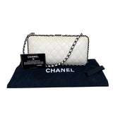 シャネル CHANEL マトラッセ　イブニングバッグ ホワイト/ブラック ラムスキン レディース ショルダーバッグ