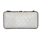 シャネル CHANEL マトラッセ　イブニングバッグ ホワイト/ブラック ラムスキン レディース ショルダーバッグ