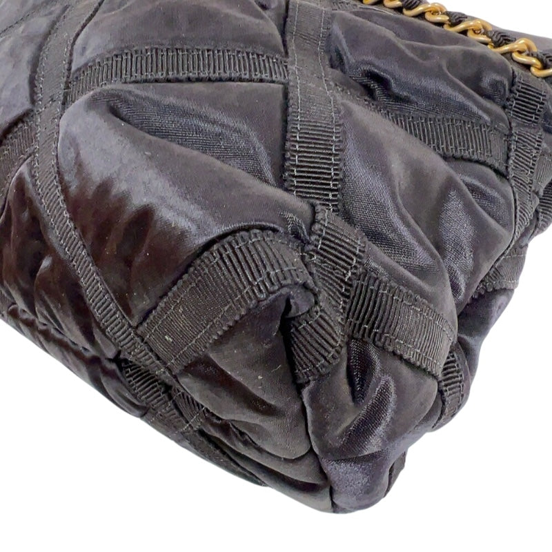 シャネル CHANEL マトラッセグログラントート ブラック ゴールド