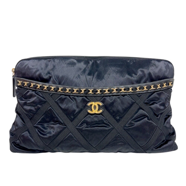 シャネル CHANEL マトラッセグログラントート ブラック　ゴールド金具 ナイロン/レザー レディース トートバッグ