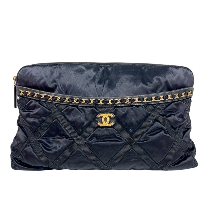 シャネル CHANEL マトラッセグログラントート ブラック　ゴールド金具 ナイロン/レザー レディース トートバッグ