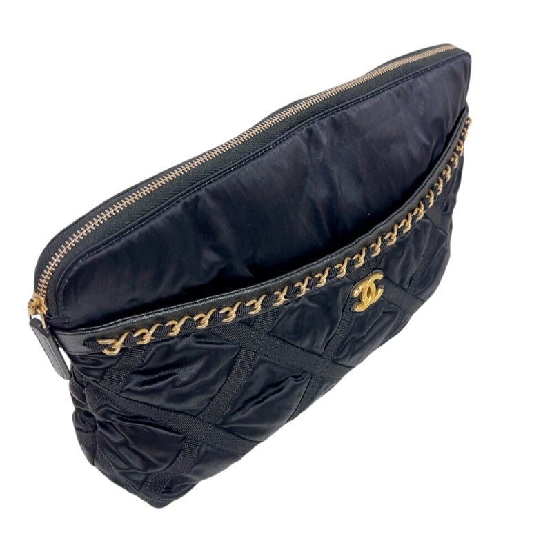シャネル CHANEL マトラッセグログラントート ブラック　ゴールド金具 ナイロン/レザー レディース トートバッグ