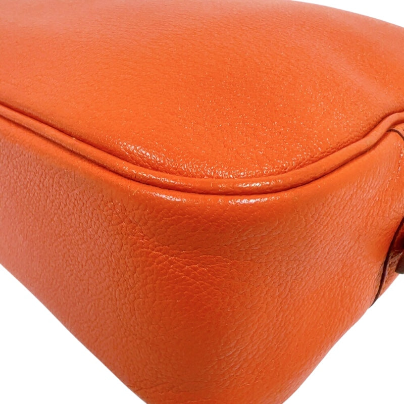 エルメス HERMES プリュムエラン28 □I刻印　(2005年製)　 オレンジ　シルバー金具 シェーブル レディース ハンドバッグ