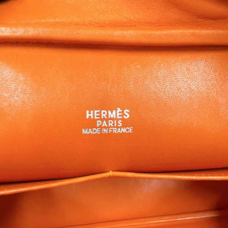 エルメス HERMES プリュムエラン28 □I刻印　(2005年製)　 オレンジ　シルバー金具 シェーブル レディース ハンドバッグ
