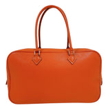 エルメス HERMES プリュムエラン28 □I刻印　(2005年製)　 オレンジ　シルバー金具 シェーブル レディース ハンドバッグ