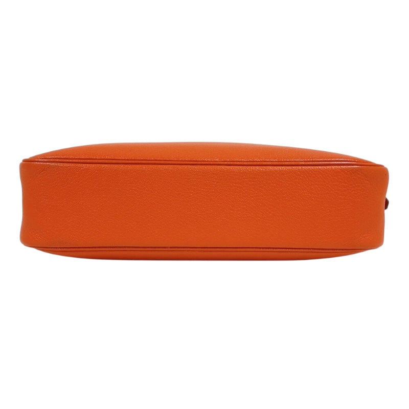 エルメス HERMES プリュムエラン28 □I刻印　(2005年製)　 オレンジ　シルバー金具 シェーブル レディース ハンドバッグ
