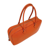 エルメス HERMES プリュムエラン28 □I刻印　(2005年製)　 オレンジ　シルバー金具 シェーブル レディース ハンドバッグ
