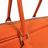 エルメス HERMES プリュムエラン28 □I刻印　(2005年製)　 オレンジ　シルバー金具 シェーブル レディース ハンドバッグ