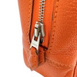 エルメス HERMES プリュムエラン28 □I刻印　(2005年製)　 オレンジ　シルバー金具 シェーブル レディース ハンドバッグ
