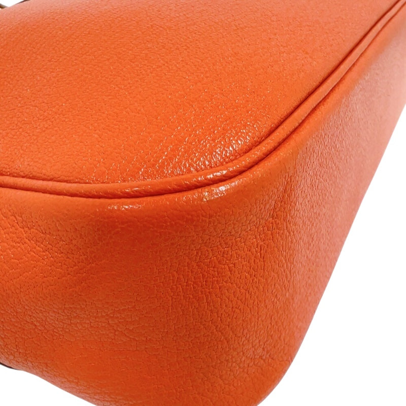 エルメス HERMES プリュムエラン28 □I刻印　(2005年製)　 オレンジ　シルバー金具 シェーブル レディース ハンドバッグ