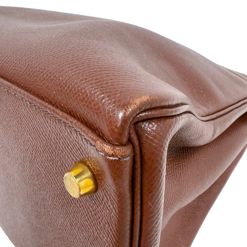 エルメス HERMES ケリー35 □A刻印　(1997年製) ショコラ　ゴールド金具 クシュベル レディース ハンドバッグ
