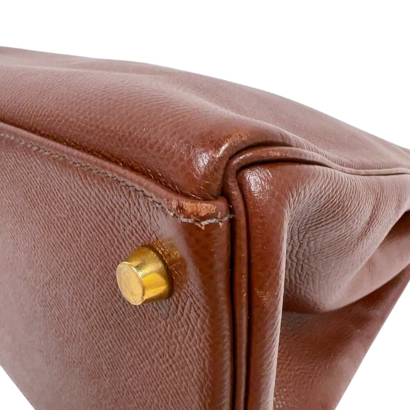 エルメス HERMES ケリー35 □A刻印　(1997年製) ショコラ　ゴールド金具 クシュベル レディース ハンドバッグ
