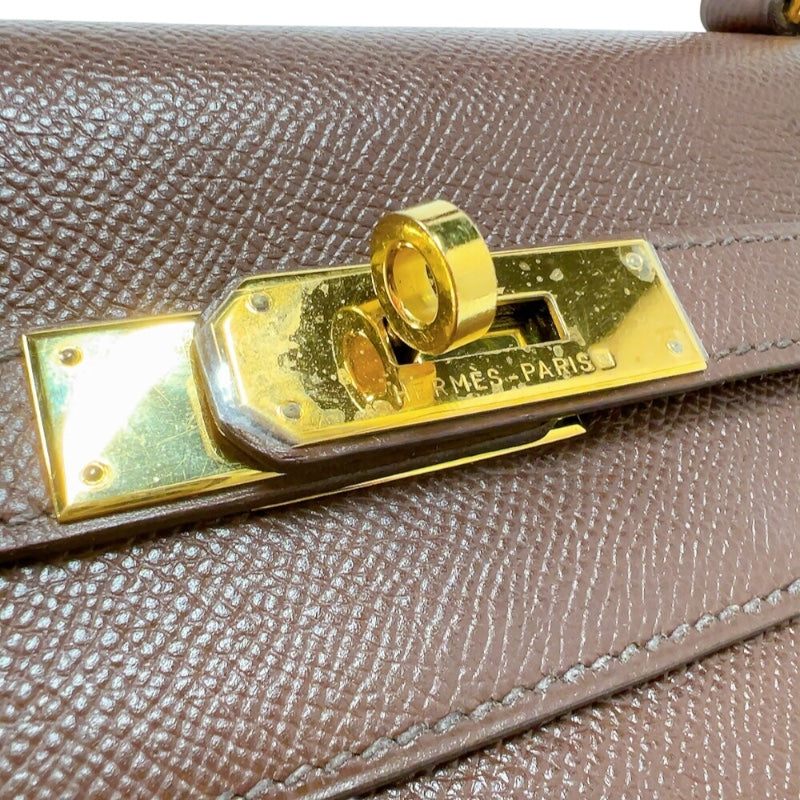 エルメス HERMES ケリー35 □A刻印　(1997年製) ショコラ　ゴールド金具 クシュベル レディース ハンドバッグ
