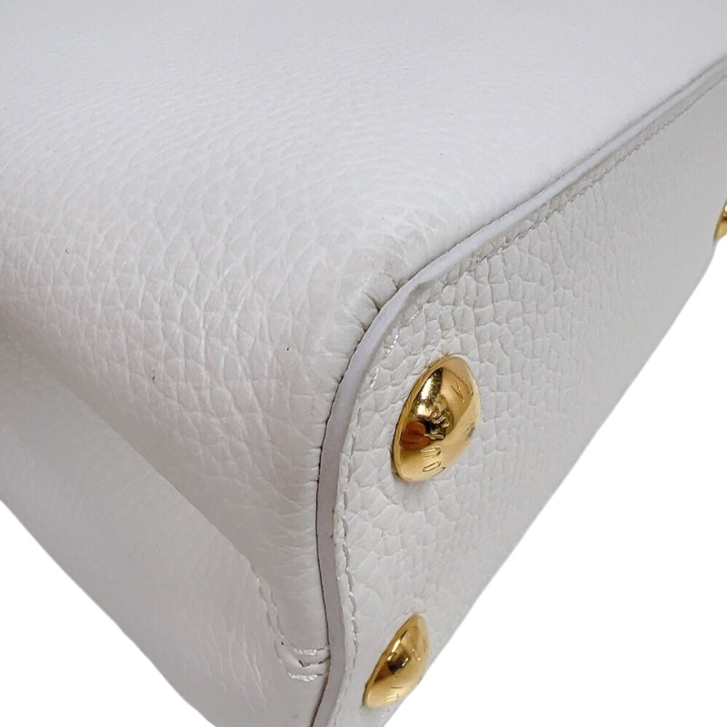 ルイ・ヴィトン LOUIS VUITTON カプシーヌBB M55832 ホワイト　ゴールド金具 トリヨンレザー レディース ショルダーバッグ