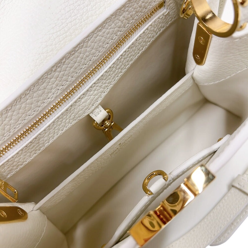 ルイ・ヴィトン LOUIS VUITTON カプシーヌBB M55832 ホワイト　ゴールド金具 トリヨンレザー レディース ショルダーバッグ