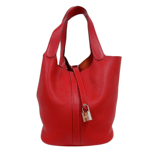 エルメス HERMES ピコタンロックGM □R刻印　(2014年製) ルージュカザック シルバー金具 トリヨンクレマンス レディース ハンドバッグ