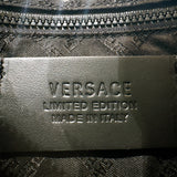 ヴェルサーチ VERSACE ワッペンクラッチバッグ ブラック　ゴールド金具 レザー レディース クラッチバッグ