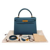 エルメス HERMES ケリー28 外縫い D刻印　(2019年製) ヴェールヴォスフォール ゴールド金具 ヴォーエプソン レディース ハンドバッグ