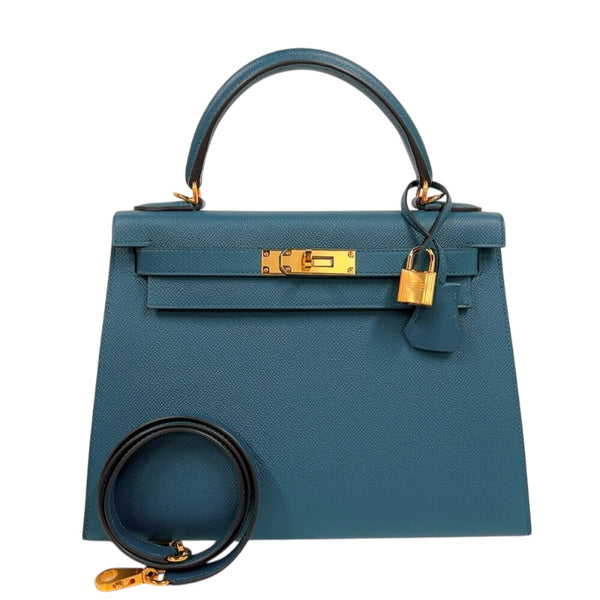 エルメス HERMES ケリー28 外縫い D刻印　(2019年製) ヴェールヴォスフォール ゴールド金具 ヴォーエプソン レディース ハンドバッグ