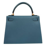 エルメス HERMES ケリー28 外縫い D刻印　(2019年製) ヴェールヴォスフォール ゴールド金具 ヴォーエプソン レディース ハンドバッグ