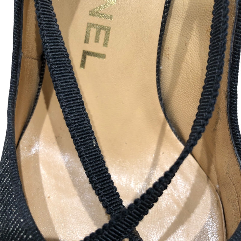 シャネル CHANEL ココマーク詩集デニムパンプス ブルー デニム レディース パンプス