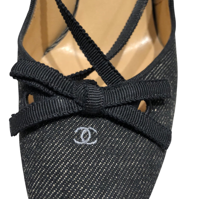 シャネル CHANEL ココマーク詩集デニムパンプス ブルー デニム レディース パンプス