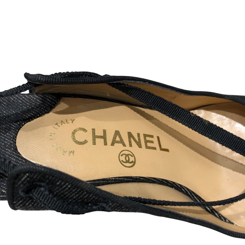 シャネル CHANEL ココマーク詩集デニムパンプス ブルー デニム レディース パンプス