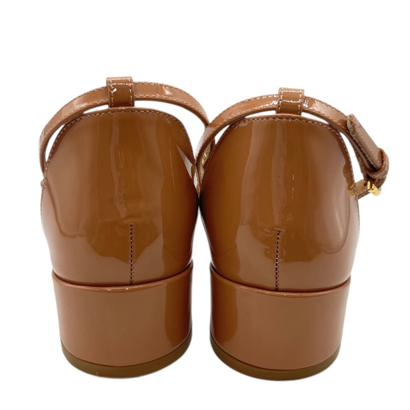 サルヴァトーレ・フェラガモ Salvatore Ferragamo US4 COMO30 ガンチーニサンダル ピンク エナメル レディース サンダル
